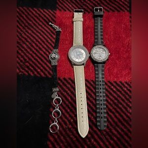 Three piece set. Two watches, and a bracelet.